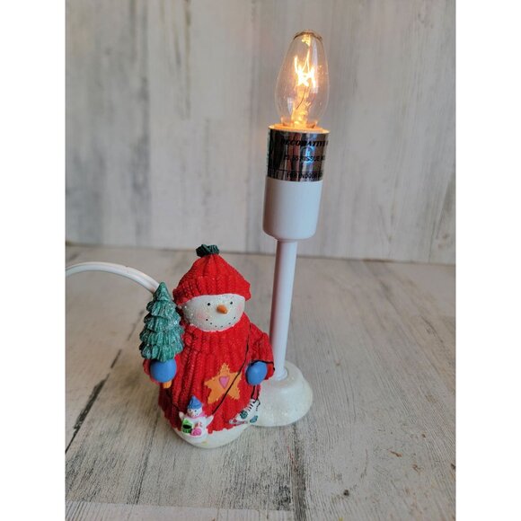 Hallmark snowman lamp sweater unique Xmas home decor - Picture 1 of 7